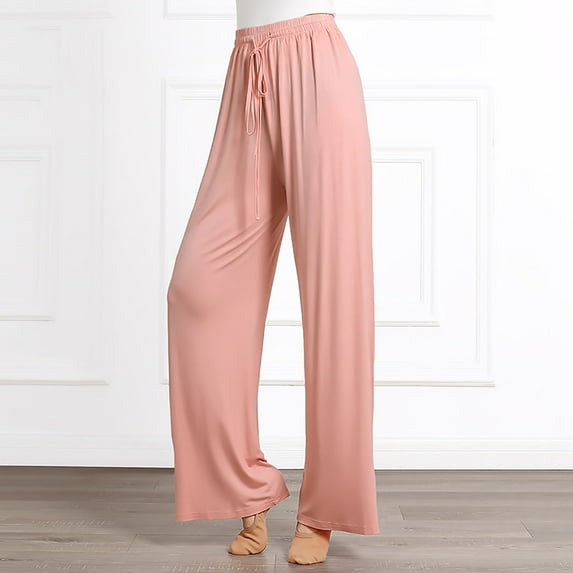 Lolmot Women's Modal Yoga Pants Wide Leg Dance Pants Loose Comfy Modal Elastic Waist Lounge Running Straight Pants Active Casual Sweatpants Gym Joggers Pants