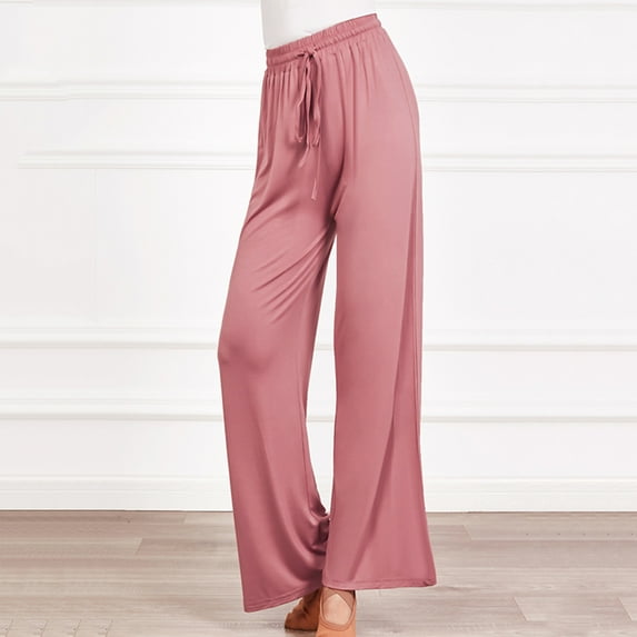 Lolmot Women's Modal Yoga Pants Wide Leg Dance Pants Loose Comfy Modal Elastic Waist Lounge Running Straight Pants Active Casual Sweatpants Gym Joggers Pants