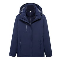 Lolmot Women's Outdoor 3-in-1 Waterproof Windproof Ski Jacket Fleece Insulated Winter Hooded Coat Rain Jacket