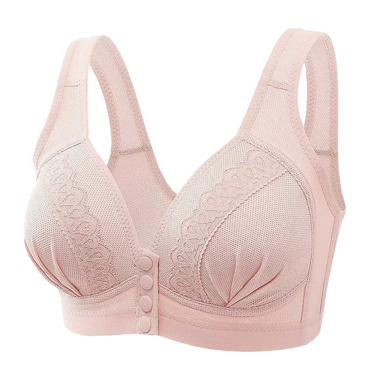 Front Closure Posture Bra Back Support Full Coverage Wirefree Jacquard Bras  