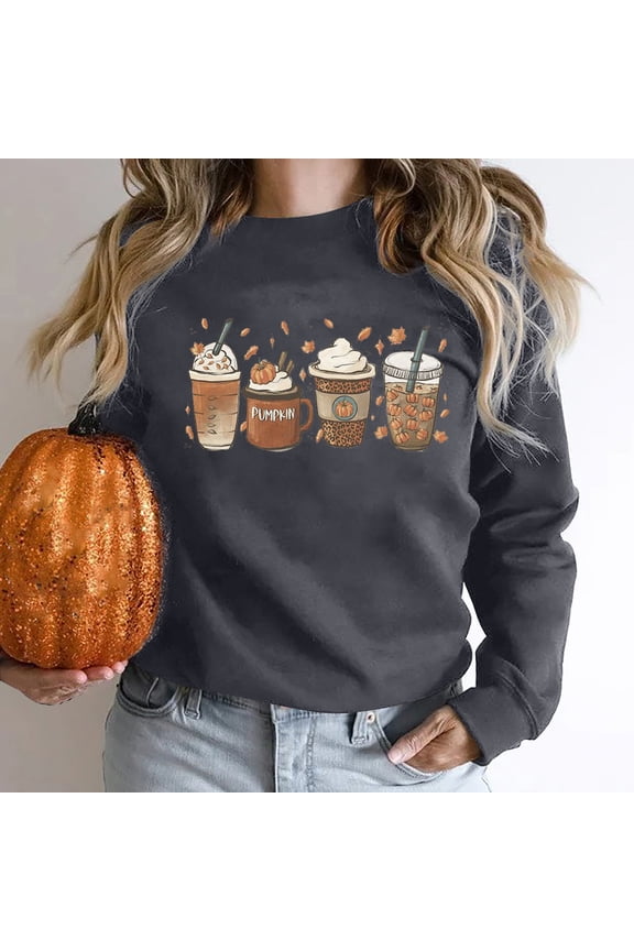 Lolmot Women's Plus Size Halloween Pullovers Sweatshirts Fun Pumpkin Graphic Print Long Sleeve Crewneck Sweatshirts Tops