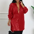 thumbnail image 1 of Lolmot Women's Plus Size Shirts Dresses Fashion Sequins Long Sleeved Solid Make Dress Party Dress Formal Dresses Buttons V-Neck Cocktail Glitter Wedding Evening Clubwear Shirts, 1 of 5