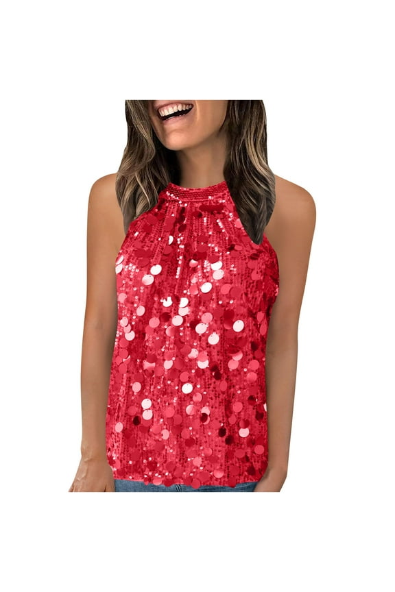 Up to 65 off!Lolmot Women's Sequin Tops Halter Glitter Camisole Cocktail Party Club Shimmer Vest Sparkly Dressy Keyhole Sleeveless Shirt Blouse