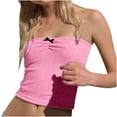 thumbnail image 1 of Lolmot Women's Sexy Crop Top Sleeveless Stretchy Solid Strapless Tube Top Vest Y2K Tops, 1 of 4