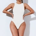 thumbnail image 1 of Lolmot Women's Sexy Seamless Round Neck Sleeveless Thong Bodysuit Basic Top Bodysuit Jumpsuit Solid Color Skinny Tank Tops Set Tummy Control Shapewear Bodysuit, 1 of 5