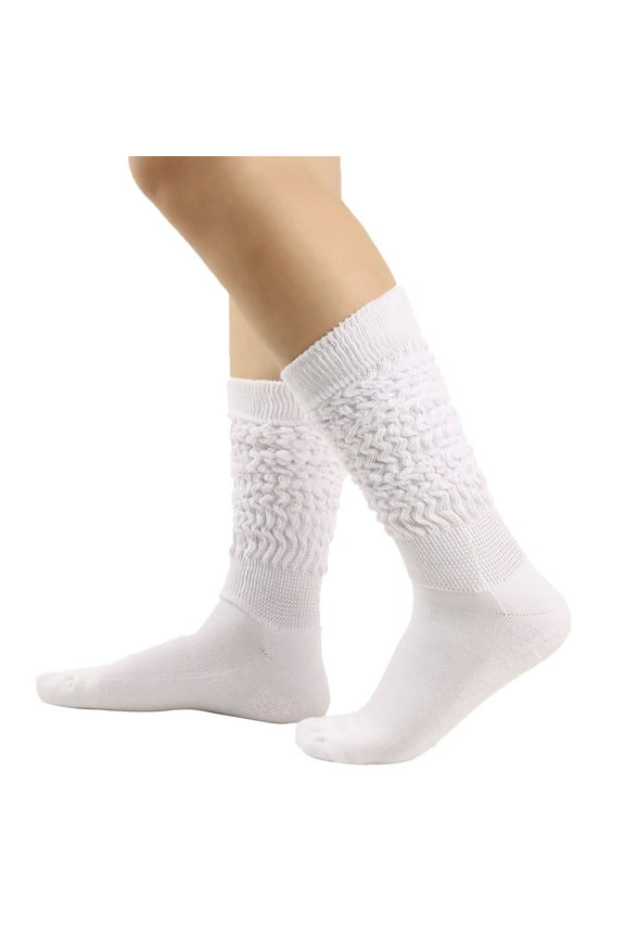 Women's Solid Color Warm Stockings From the 1980s to 1990s, Super Long Tight Knit Pile Socks Slouch Socks Stacked Scrunch Socks Knee High Socks