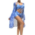 thumbnail image 1 of Lolmot Women's Summer Casual Halter Top Bathing Suit Printed 3 Pieces High Waist Bikini Maxi Swimsuit Cover up,Bathing Suit for Women for Swimming Pool, Beach, 1 of 5