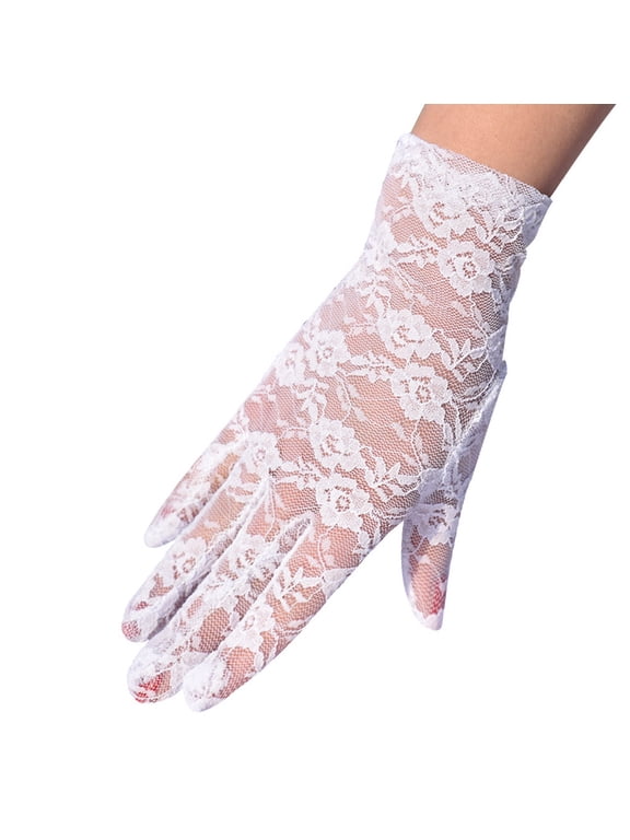 Lolmot Women's Sunblock Wedding Gloves, Floral