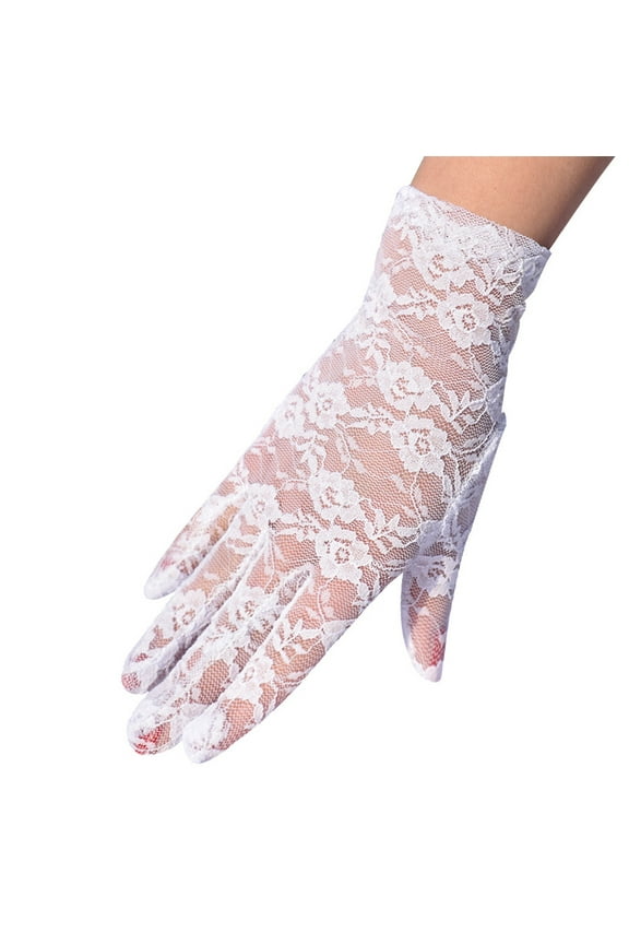 Lolmot Women's Sunblock Wedding Gloves, Floral