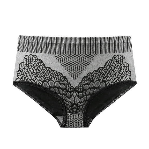 Lolmot Women's lace-trimmed High Waist Butt Lifter Briefs Seamless Basic Laser Cut Panties Shapewear Tummy Tuck Panties