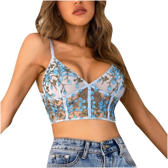 Lolmot Womens Bra Fashion Sexy Lace Lingerie Adjusted Straps Print Hollow Out Beauty Back Wrap Bra Underwear