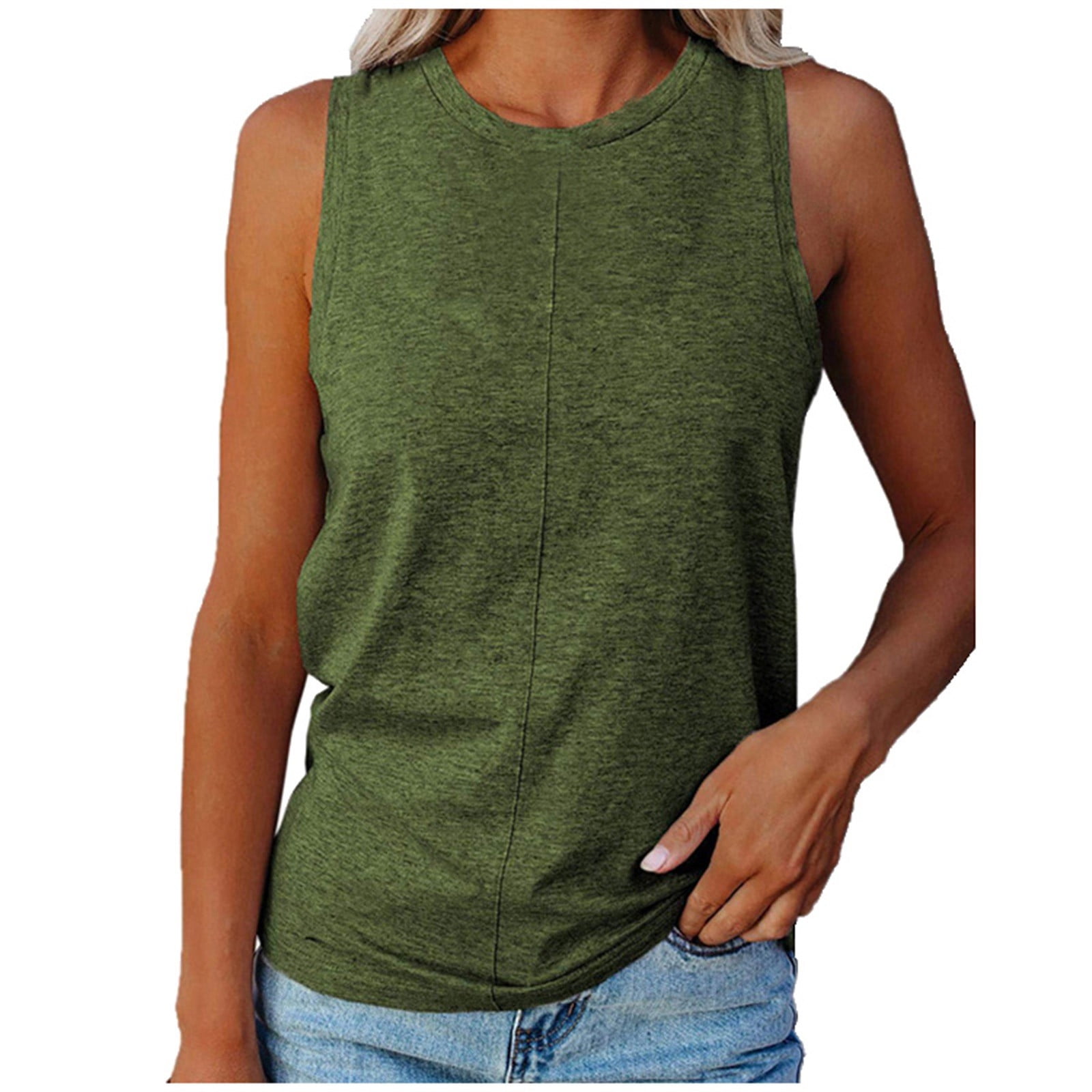Women's Solid Color Simple Daily Wear Sleeveless Tank Top
