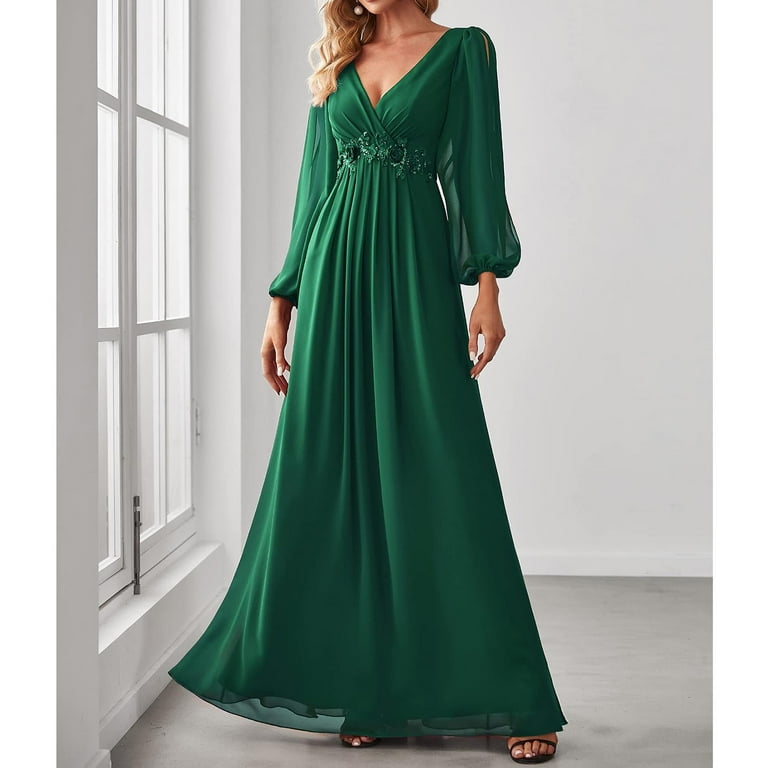 Women's Sexy V-neck Short-Sleeved Evening Dress Women's Sexy V-neck Short-Sleeved Evening Dress