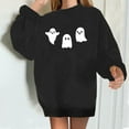 thumbnail image 1 of Lolmot Womens Fleece Sweatshirt Halloween Cute Ghost Print Pullover Teen Girl Trendy Loose Casual Long Sleeve Crewneck Going out Tops, 1 of 4