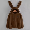 thumbnail image 1 of Lolmot Womens/Girls Cute Bunny Ear Hoodie Long Sleeve Kawaii Rabbit Sweatshirt Solid Color Fall Pullover Sweatshirt Fall Clothes, 1 of 4