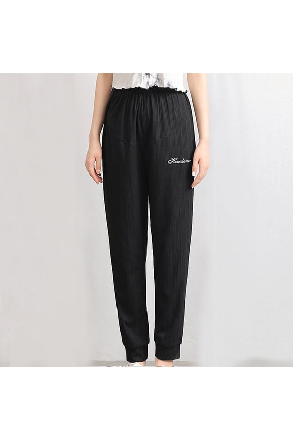 Womens Maternity Joggers Pregnant Sweatpants Casual Lounge Over Belly Gym Workout Elastic Waist Pajama Pants Pregnancy Pants Homewear