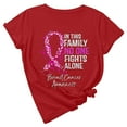 thumbnail image 1 of Under $5,Lolmot Womens Pink Ribbon In This Family Letter Print Graphic Tees Gifts Short Sleeve T Shirt Tops Breast Cancer Awareness Shirts for Hope and Support, 1 of 6