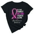 thumbnail image 1 of Up to 65 off!Lolmot Womens Pink Ribbon In This Family Letter Print Graphic Tees Gifts Short Sleeve T Shirt Tops Breast Cancer Awareness Shirts for Hope and Support, 1 of 6