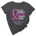 thumbnail image 1 of Up to 65 off!Lolmot Womens Pink Ribbon In This Family Letter Print Graphic Tees Gifts Short Sleeve T Shirt Tops Breast Cancer Awareness Shirts for Hope and Support, 1 of 7