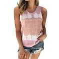 thumbnail image 1 of Lolmot Womens Plus Size Fashion O-Neck Tie Dye Tank Top Loose Fit Printed Stripes Casual T-Shirt Summer Tops Blouse Sleeveless, 1 of 5