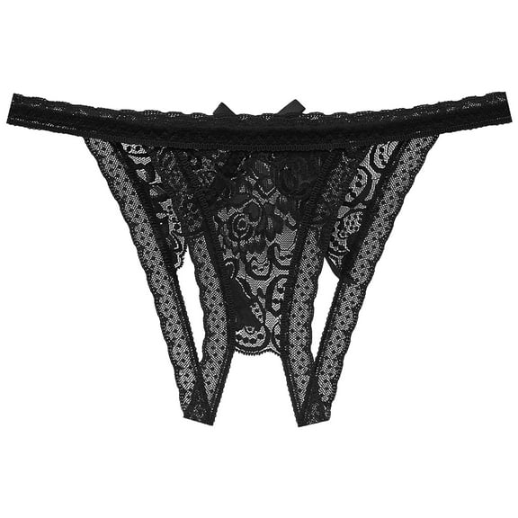 Lolmot Womens Sexy Thongs Lace Cut Out G-String Thongs Panties Underwear Low Rise T-Back Underpants