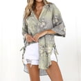 thumbnail image 1 of Lolmot Womens Spring Summer Fall Kimono Cardigans Plus Size Floral Print Boho Beach Cover Up Button-Down 3/4 Sleeve Gauze Shirt Blouses, 1 of 4