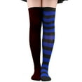 thumbnail image 1 of Lolmot Womens Striped Thigh High Stockings Over the Knee Socks Leg Warmers Christmas Socks Halloween Cosplay Costume, 1 of 2