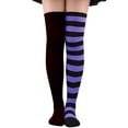 thumbnail image 1 of Lolmot Womens Striped Thigh High Stockings Over the Knee Socks Leg Warmers Christmas Socks Halloween Cosplay Costume, 1 of 1