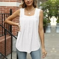 thumbnail image 1 of Up to 65 off!Lolmot Womens Tank Tops Square Neck Eyelet Embroidery Sleeveless Shirts Blouses Casual Loose Fit Summer Flowy Cami Tops, 1 of 7