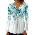 thumbnail image 1 of Lolmot Womens Tops Dressy Casual Sexy Fold Printed Regular Long Sleeves V Neck Button Tops Blouse Shirts Plus Size Tops for Women, 1 of 4