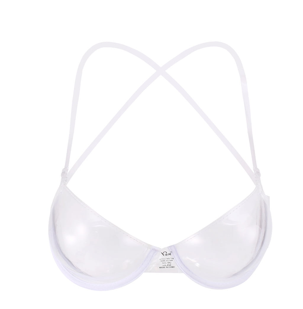 Lolmot Womens Transparent Invisible Bra Ladies Clear Plastic Disposable  Underwear Bra No Underwire Pack Strap Bras 