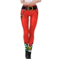 thumbnail image 1 of Lolmot Workout Leggings for Women Funny 3D Printed Ugly Christmas Leggings Santa Claus Stripes Print Holiday High Waist Slim Fit Xmas Tights Pants, 1 of 1