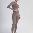 thumbnail image 1 of Lolmot Workout Sets for Women Yoga Outfit Seamless Workout Outfits Ribbed Sport Short Sleeve Crop Top High Waist Exercise Leggings Running Gym Yoga Sets, 1 of 4