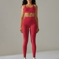 thumbnail image 1 of Lolmot Workout Sets for Women 2 Piece Seamless Ribbed Solid Color High Waist Running Leggings Gym Yoga Sports Bra Exercise Outfits Sets, 1 of 5