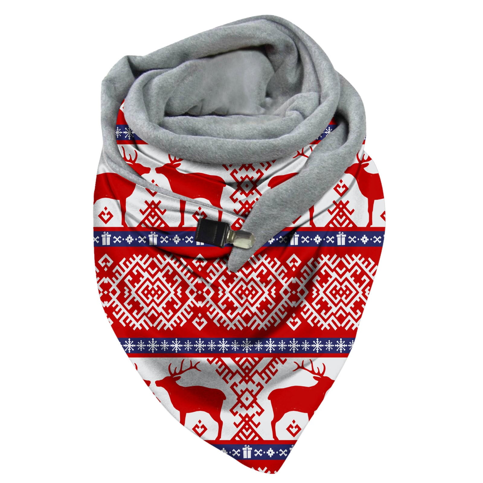 Clothing & Accessories :: Scarves & Wraps :: Pewter Scarf Ring Santa Face  Circle, Holiday Theme Fashion Accessory, Women Christmas Scarf Slide  Holiday Gift