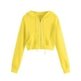 thumbnail image 1 of Up to 65 off!Lolmot Zip Up Hoodie Women Casual Drawstring Hooded Sweatshirt Teen Girl Y2k Clothes Lightweight Workout Cropped Jacket with Pockets, 1 of 4
