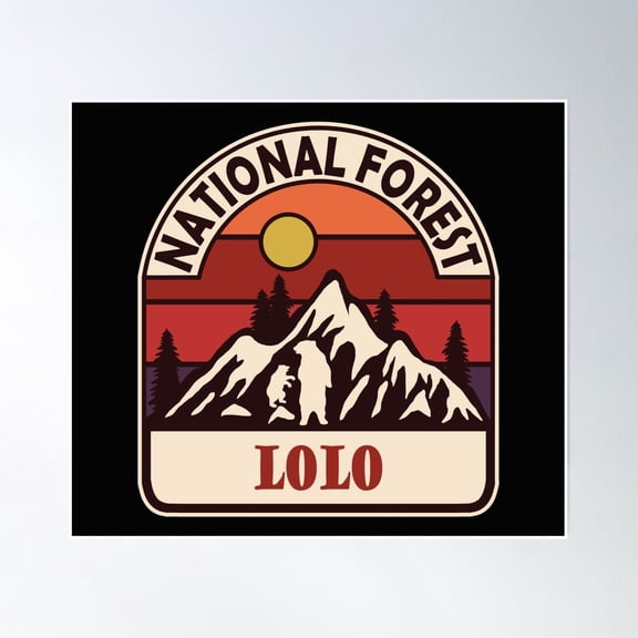 Lolo National Forest Poster Wall Art, Modern Wall Decor, 12x18 UNFRAMED