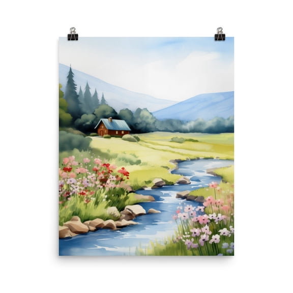 Lolo National Forest Print, Montana Cabin Wall Art, American Nature Poster, Wilderness Landscape Decor, Us Travel Artwork Home Decor #4121, Unframed Canvas Size 24x36