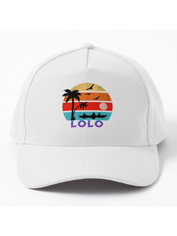 Lolo Retro Sunset Baseball Cap, Ocean Grandfather Family Graphic Design, Classic Hat