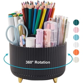Lolocor Desk 360 Degree Rotating Pencil Holder, 5 Count,Black