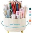thumbnail image 1 of Lolocor Desk Pencil Pen Holder, 360 Degree Spinning, Beige, 5 Count, 1 of 7