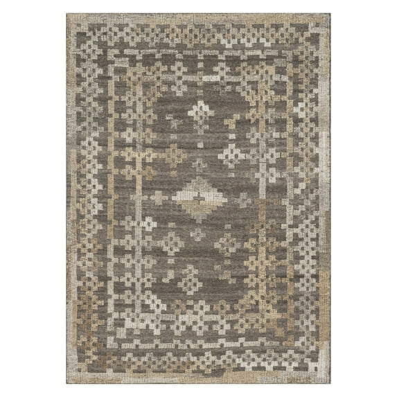 Loloi Akina 7'9" x 9'9" Wool Rug in Charcoal and Taupe