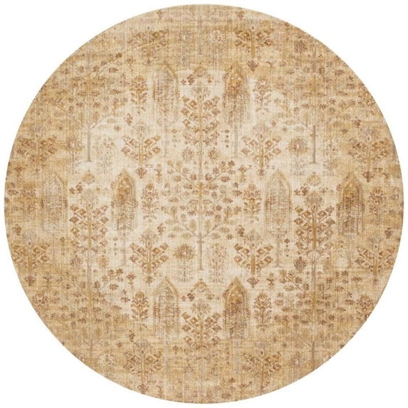Loloi Anastasia 5'3" Round Rug in Ant Ivory and Gold