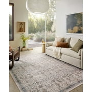 Machine Washable Area Rug 6x9, Loloi Anniston Ivory / Stone 6 x 9