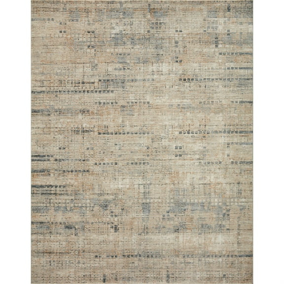 Loloi Axel Collection AXE-01 Stone / Sky, Abstract Area Rug 18" x 18" Sample Swatch