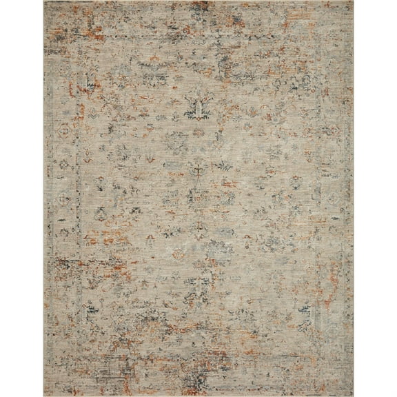 Loloi Axel Collection AXE-02 Silver / Spice, Abstract Area Rug 18" x 18" Sample Swatch