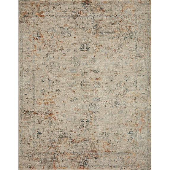 Loloi Axel Collection AXE-02 Silver / Spice, Abstract Area Rug 4'-0" x 5'-7"