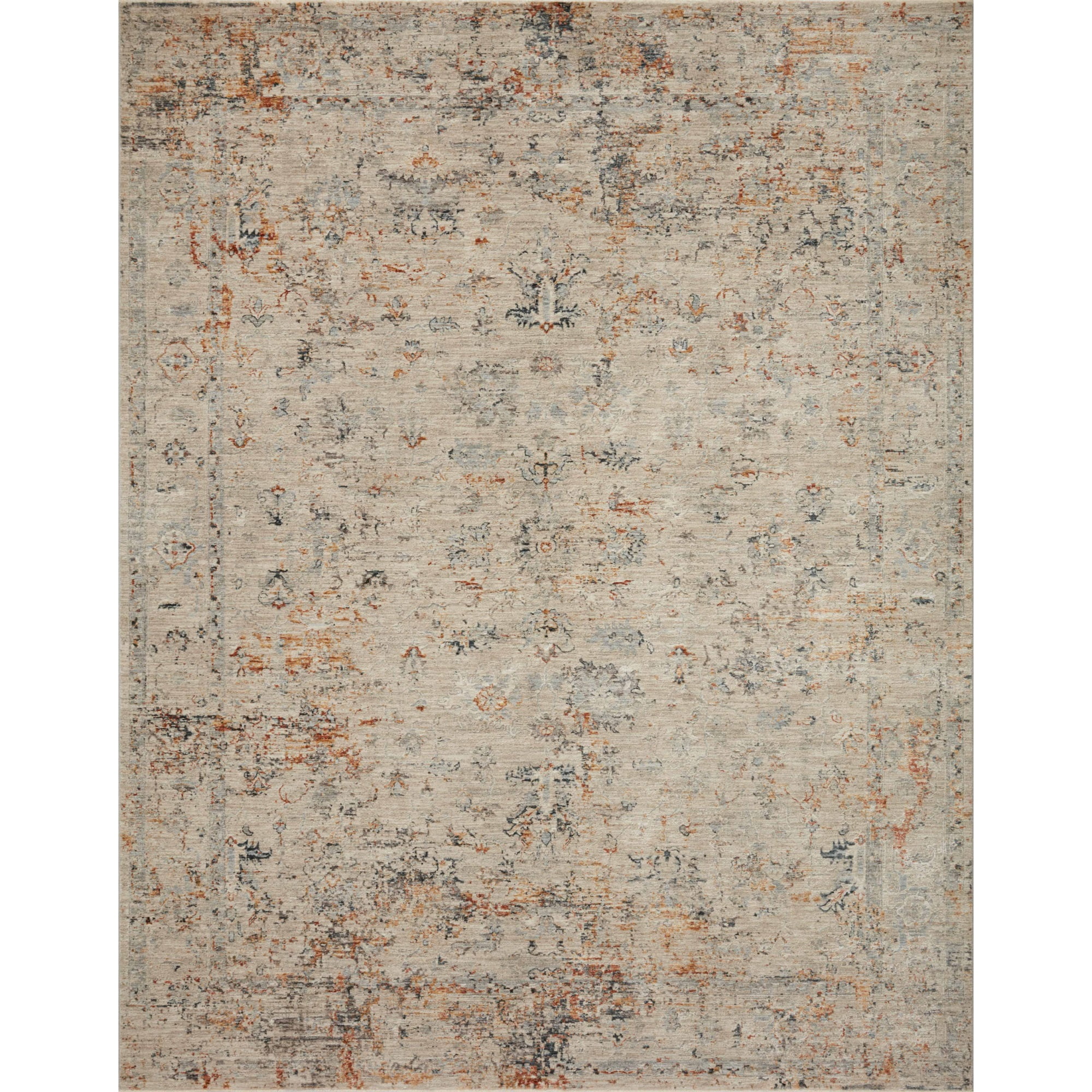 Loloi Axel Collection AXE-02 Silver / Spice, Abstract Area Rug 5' x 7'-8"