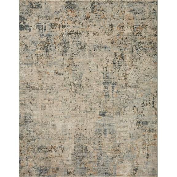 Loloi Axel Collection AXE-03 Beige / Sky, Abstract Area Rug 18" x 18" Sample Swatch