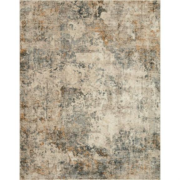 Loloi Axel Collection AXE-04 Ocean / Beige, Abstract Area Rug 18" x 18" Sample Swatch